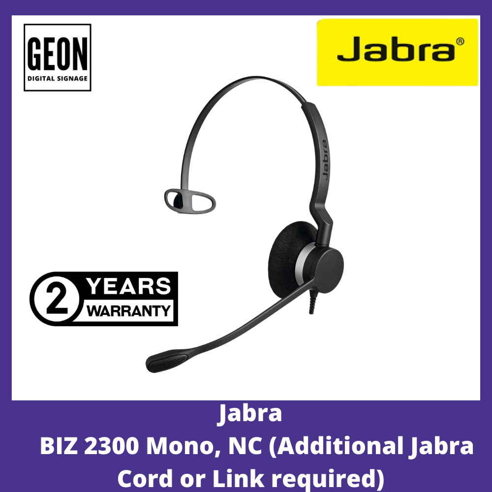Jabra BIZ 2300 Mono, NC (Additional Jabra Cord or Link required)