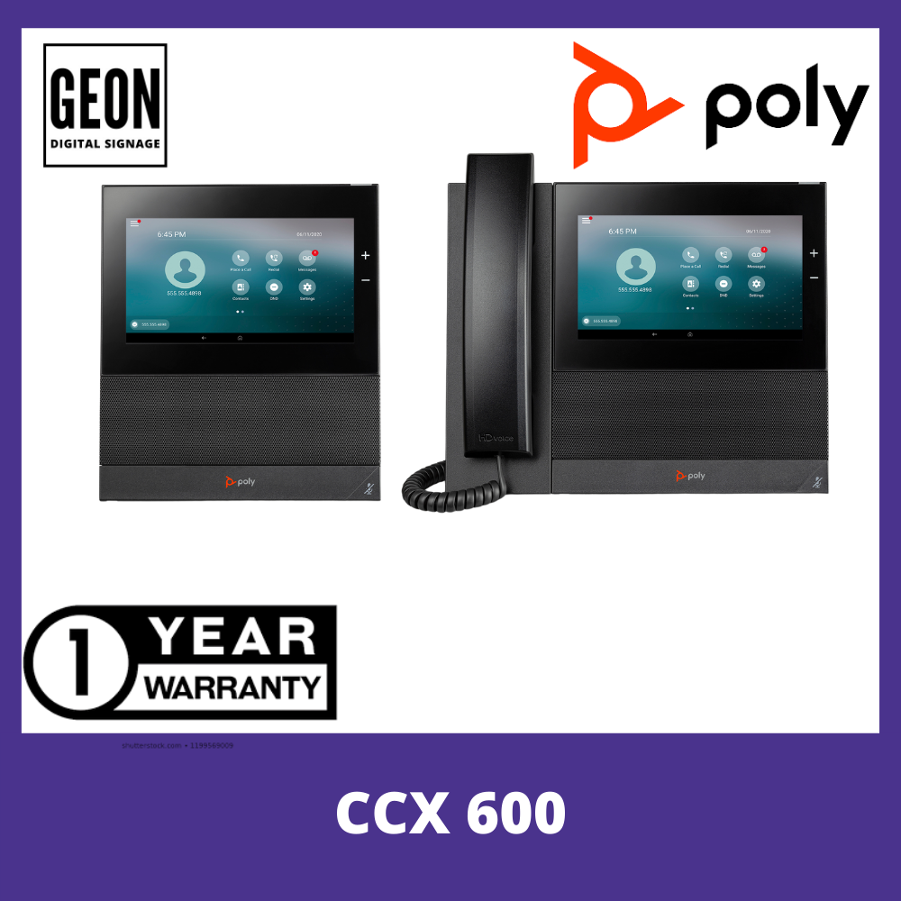 Poly Com CCX 600 Business Media Phone. Microsoft Teams/SFB. PoE only