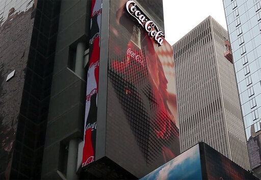Coca Cola Switches On World First Robotic 3D LED Board In New York’s City Times Square