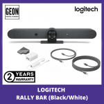 Logitech Rally Bar (Black/White) 4K UHD Including Logitech Tap with Cat5e Kit for Video Conferencing System
