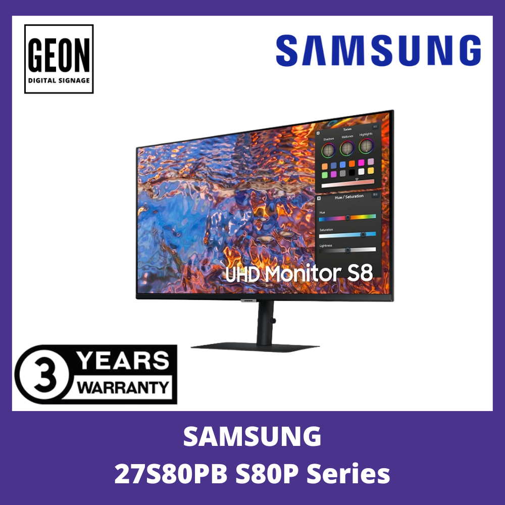 SAMSUNG 27" Inch S80P series 3,840 x 2,160 resolution with 60Hz Flat Screen Business Monitor
